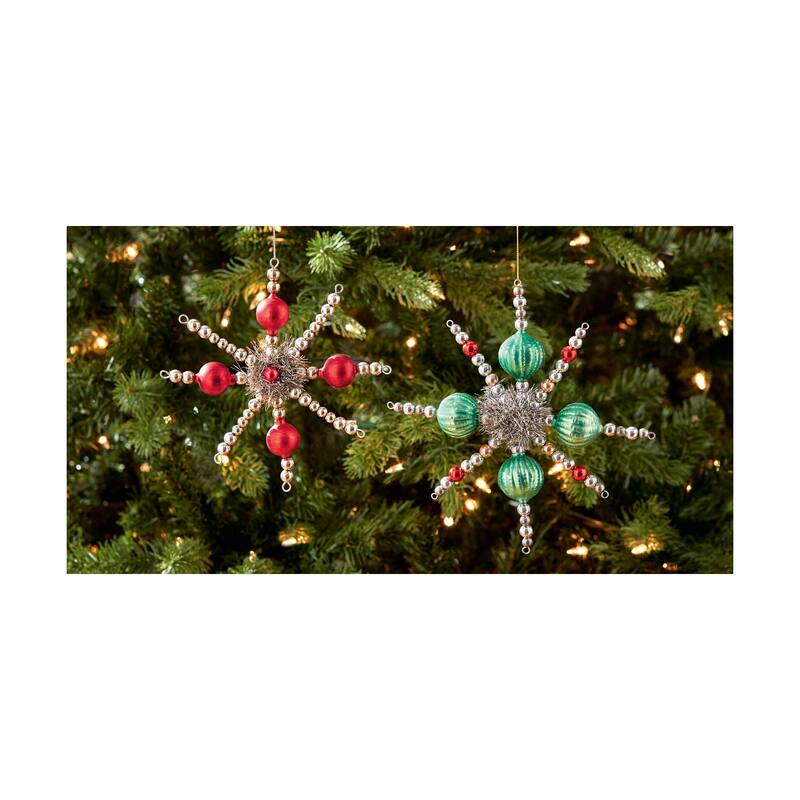 Vintage Green Star Ornament for Christmas Tree 7.87" x 7.87" x 1.38" Dust Clean Decorative Holiday Decor