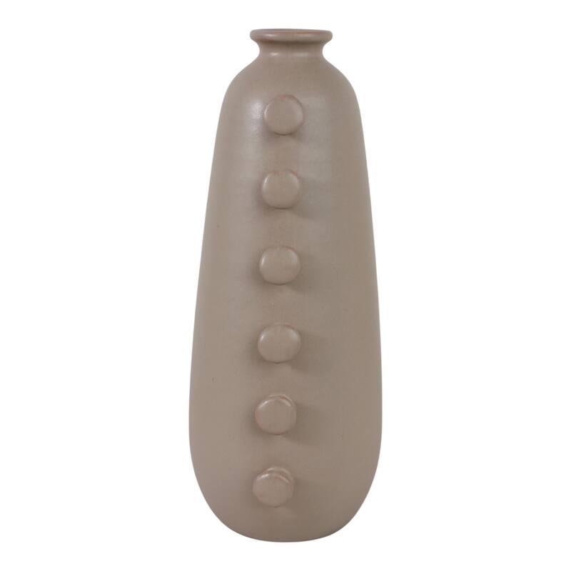 Stoneware Vase Unique Artistic Side Detailing Contemporary Home Decor