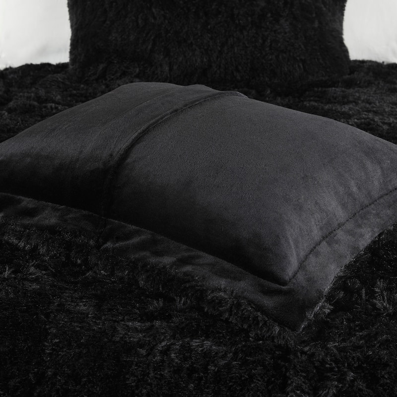 Intelligent Design Leena Shaggy Long Fur Comforter Mini Set
