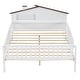 preview thumbnail 30 of 42, Twin/Full Size House-shaped Headboard Platform Bed Frame with Storage Shelf, Wooden Kids Bed with Full-Length Guardrails