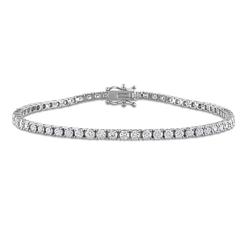 Miadora 14k White Gold Diamond Tennis Bracelet 1 1/3 to 6 1/10ct TDW - 3.52 Carats