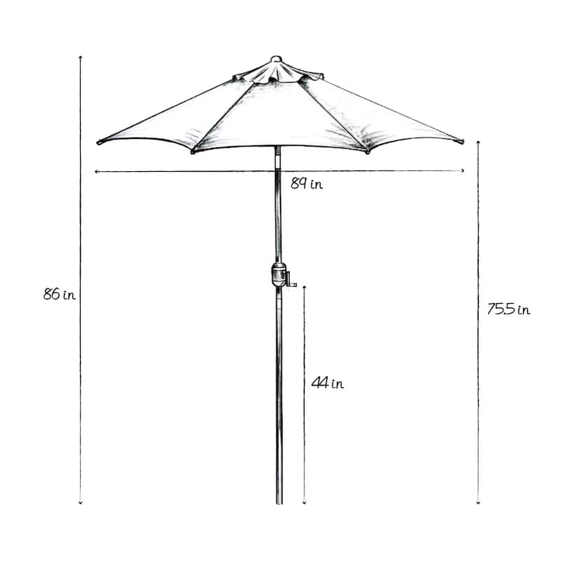 Davee 7.5' Patio Umbrella for Outdoor Shade ( 6 steel ribs)