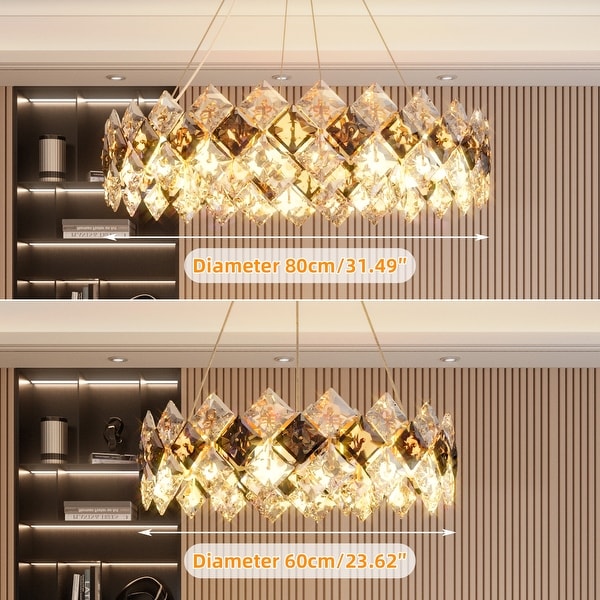 Crystal Convertible Chandelier Light with 3 Colors - On Sale - Bed