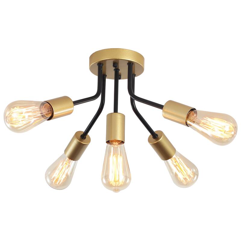 5-Light Semi Flush Mount Chandelier for Hallway Entryway Dining Room