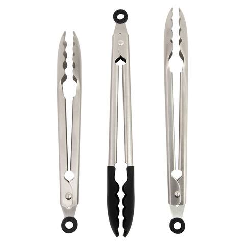 KitchenAid 3-pc SS Sil Tipped Tong Set, Black - 3 piece