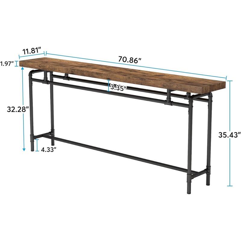 70.9 Inches Console Sofa Table for Living Room, Wood Entryway Table