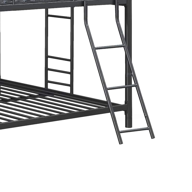 Metal Furniture Triple Bunk Bed with Ladder and Fence for Bedroom, Kids, Boys and Girls