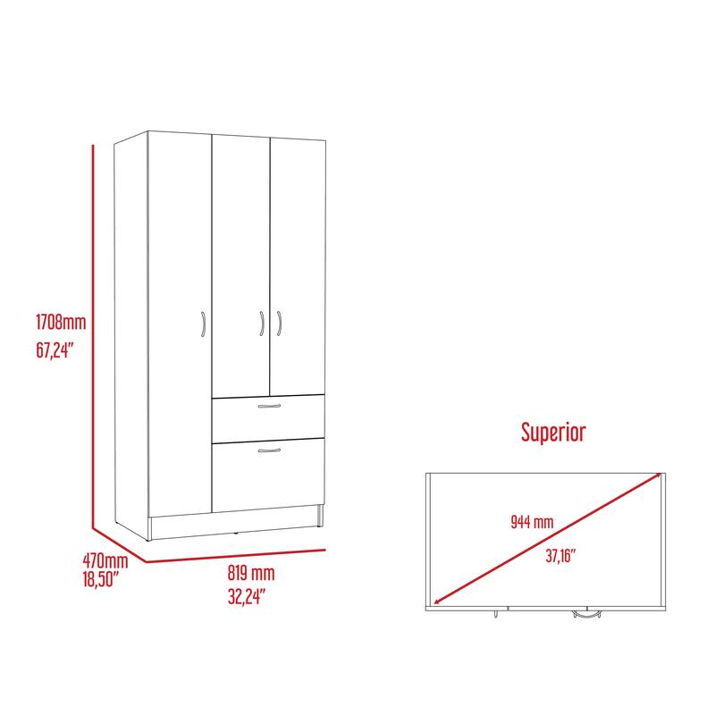 1-Drawer Rectangle Armoire