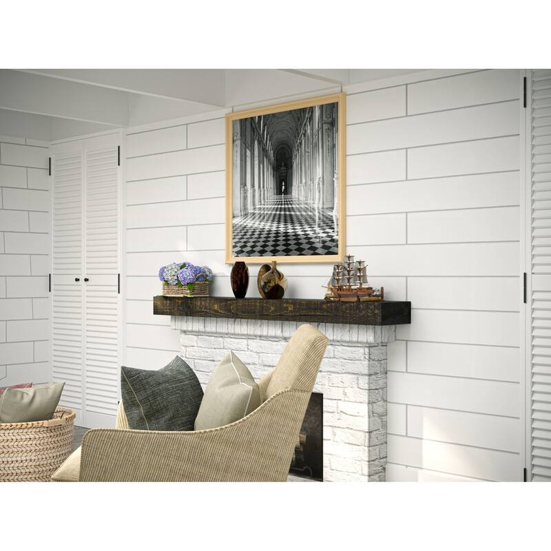 Solid Beam Wood Mantel Shelf