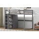 preview thumbnail 8 of 14, Gray Full Size Wood Loft Bed with Built-in Wardrobe and Storage Shelves, Led light