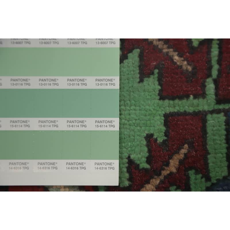 Hand Knotted Oriental 100% Wool Carpet Traditional Geometric Oranges & Rust Ardebil Runner Rug - 10' 3'' X 3' 8''