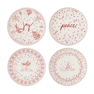 ED Ellend DeGeneres Crafted by Royal Doulton Holiday Accent Plate 8" Set/4