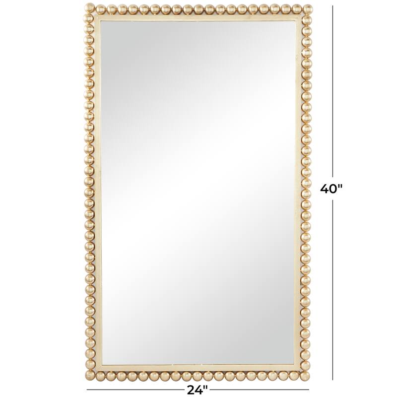 Metal Wall Mirror with Beaded Detailing - Gold or Black - CosmoLiving by Cosmopolitan