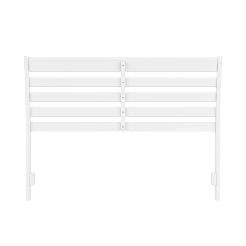 Solid Wood Headboard - French Country Style Bed Frame with USB Charger - White Finish