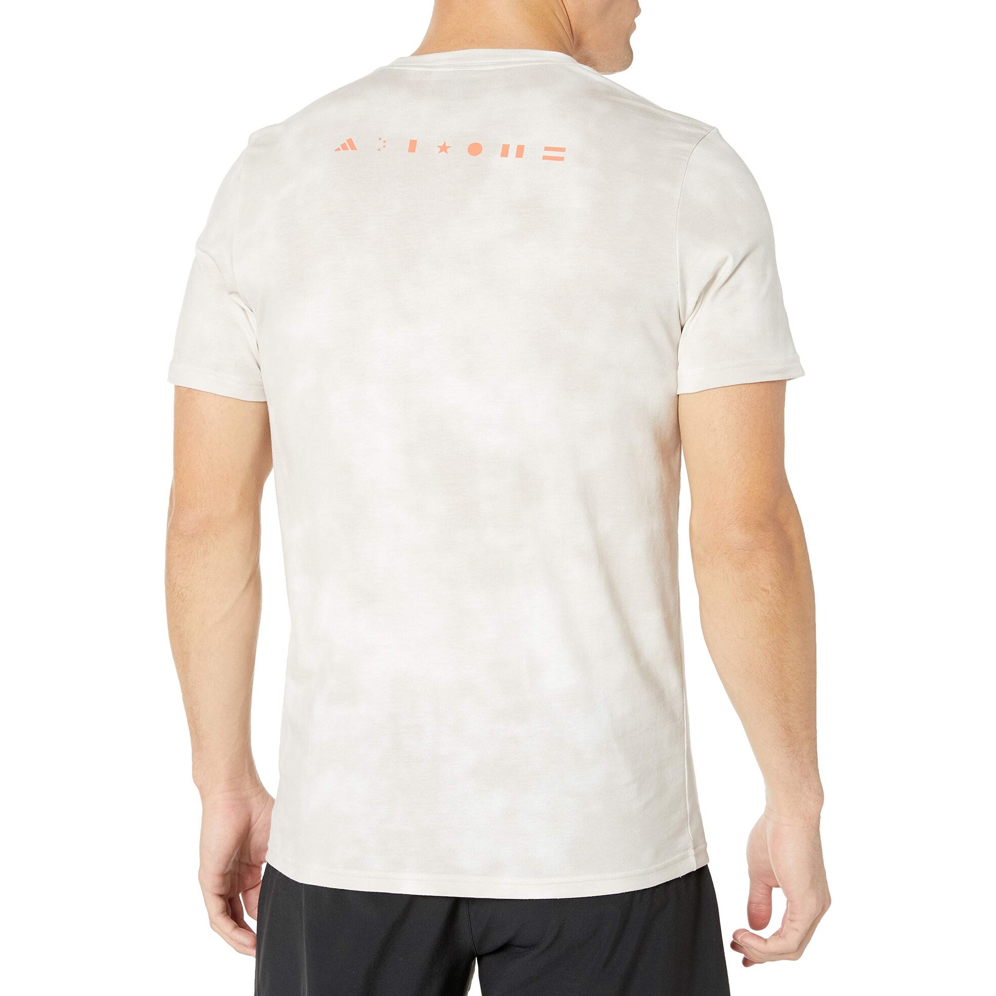 Shop Adidas Mens T Shirt Beige Orange Size Xl Logo Graphic Wash
