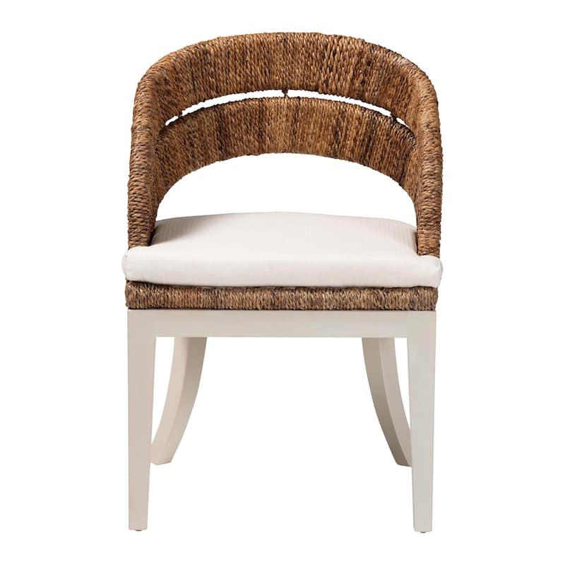 Ubud Bohemian Natural Seagrass and Mahogany Wood Dining Chair