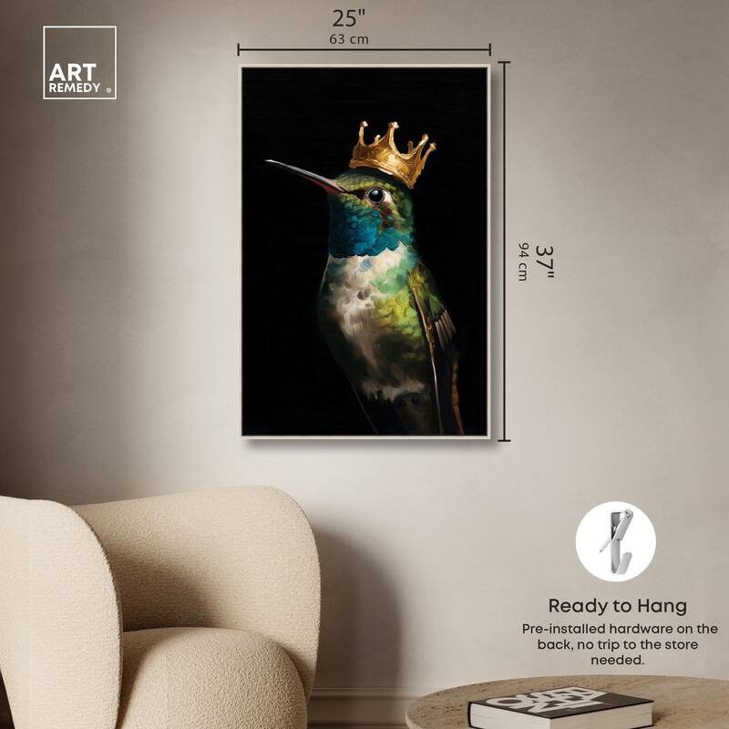 Crowned Azure Bird I Canvas by Art Remedy