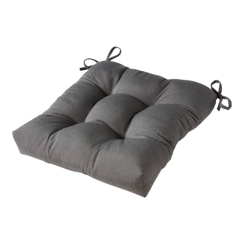 Sunbrella Tufted 20-inch Outdoor Chair Cushion - Set of 1 - Canvas Coal