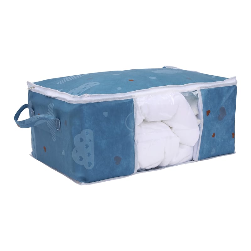 1 Pack Clothes Storage,Storage Bags,Moving Bags for Organizing Bedroom,Clothing,Comforters,Closet Organizers and Storage - Navy Blue - 21.5*14*10in