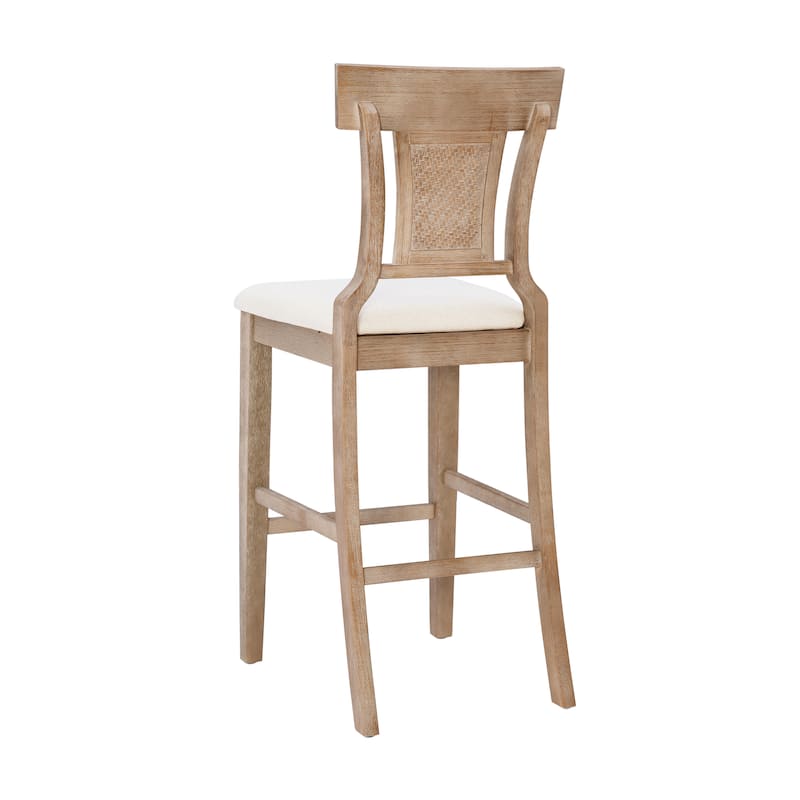 Ryder Handwoven Rattan Farmhouse Bar Stool