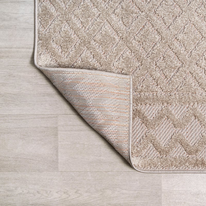 JONATHAN Y Duenas High-Low Two-Tone Monstera Leaf Area Rug