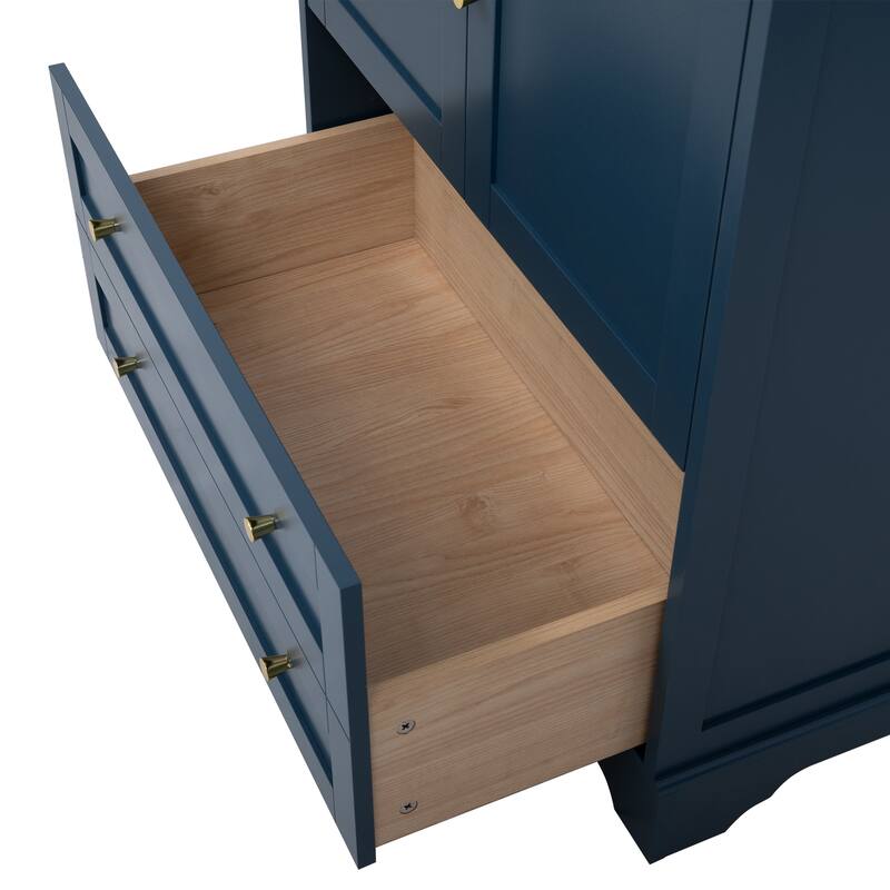 GDFStudio - Briarcrest Modern Freestanding Bathroom Vanity with Ceramic Sink & Soft Closing Doors - 30'W