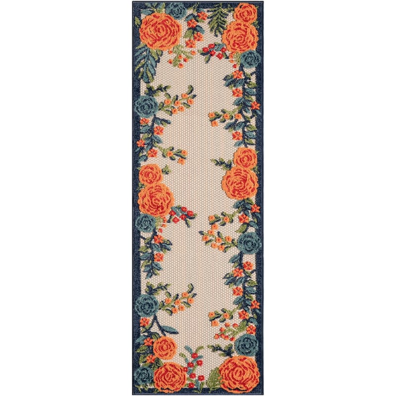 Nourison Aloha Indoor/Outdoor Floral Area Rug - 2' x 6' - Multi