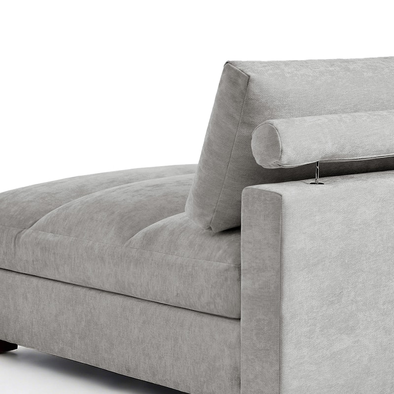 42"W Chenille Upholstered Chaise Lounge