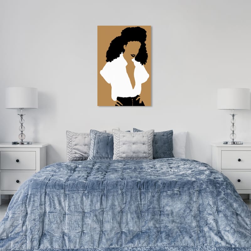 Wynwood Studio Canvas Fashion and Glam Glorious Her Brown and Ochre Modern & Contemporary Wall Art Canvas Print - 36 x 24