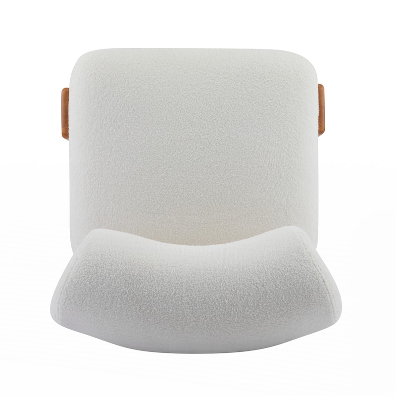 Lounge Chair with Solid Wood Frame and Rolled Backrest