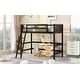 preview thumbnail 3 of 11, Espresso Twin Size Solid Wood Loft Bed with Ladder and Fence for Bedroom, Boys and Girls