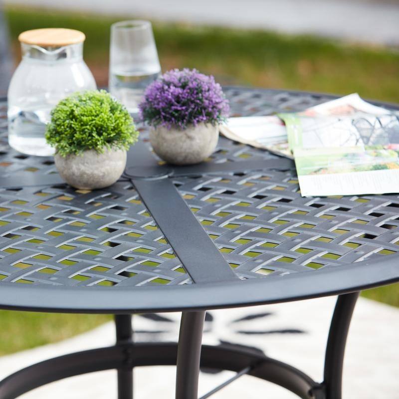 PATIO FESTIVAL 5-Piece Black Steel Outdoor Dining Set