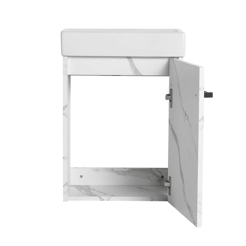 BNK 16/18 Inch Single Sink Bathroom Vanity with Soft Close Door