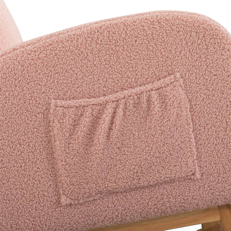 Nursery Rocking Glider Chair with High Back and Side Pocket