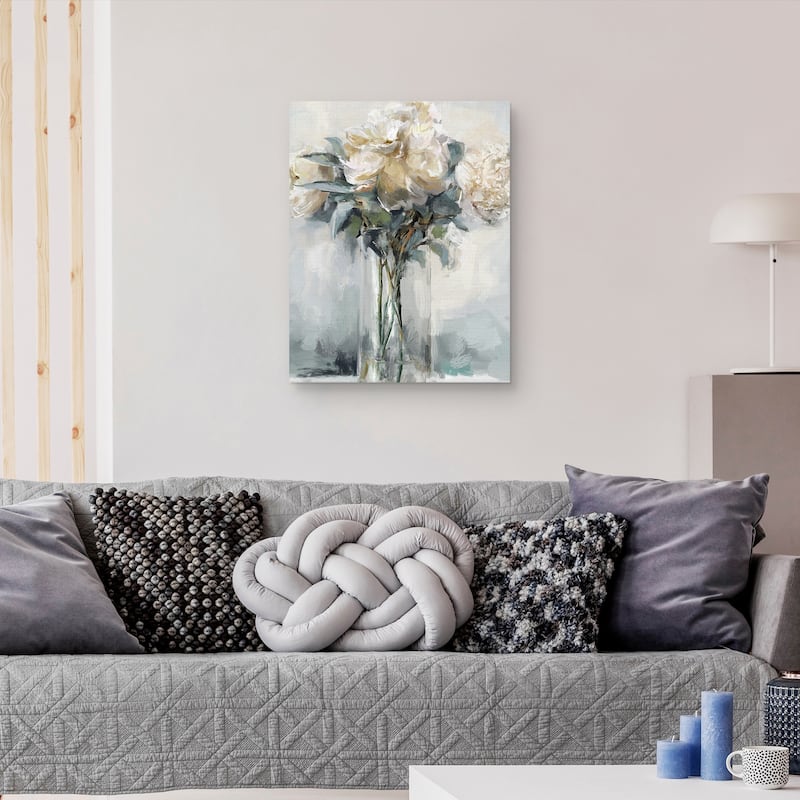 Precious Peonies I Crop by Studio Arts Canvas Art Print