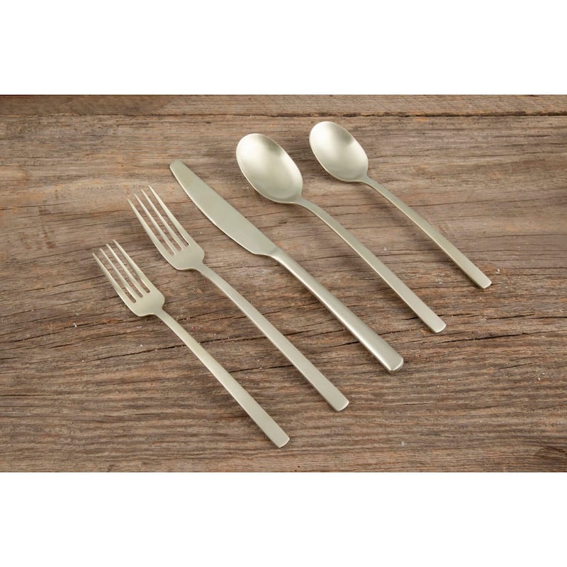 Beacon Champagne Satin 20-Piece Flatware Set