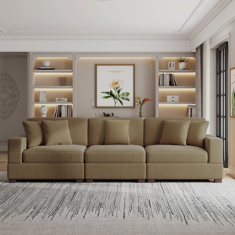 Modern Oversized Modular Sectional Sofa Set With Pillows