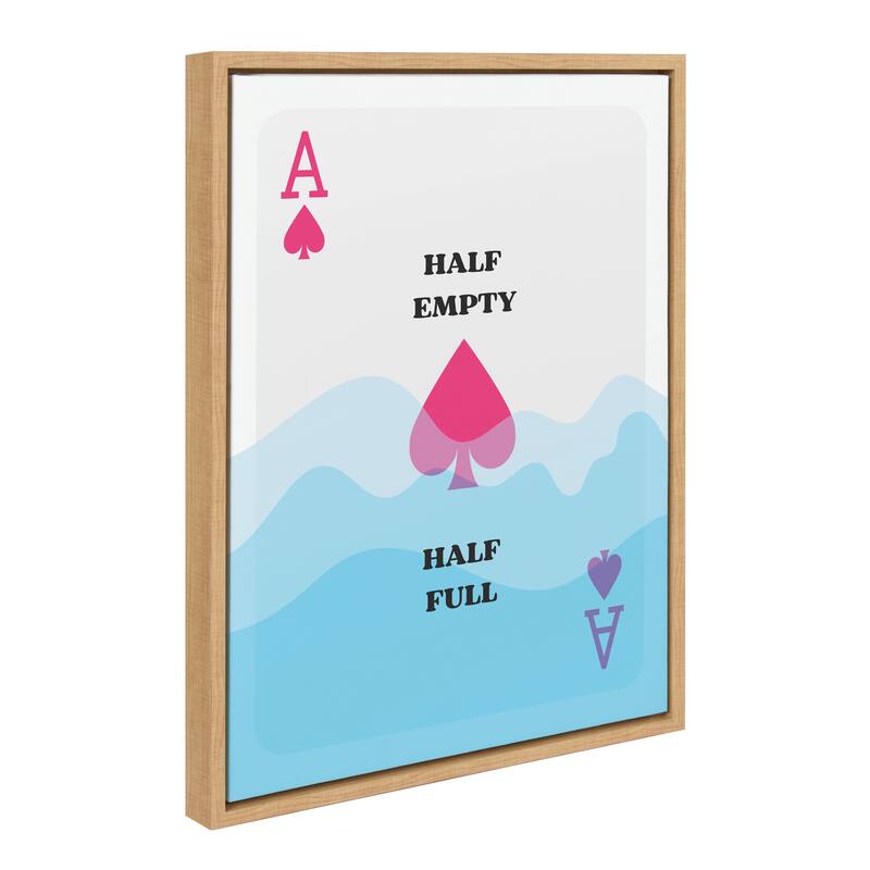 Kate and Laurel Sylvie Half Full Framed Canvas by Honey Island Studio - 18x24 - Natural