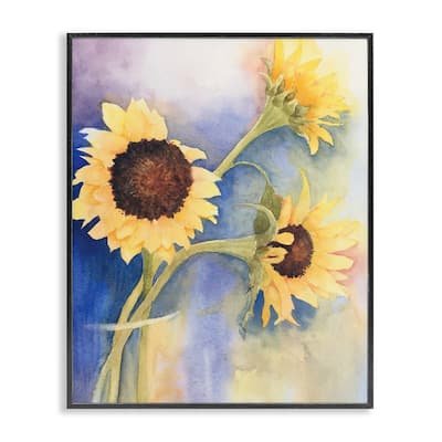 Stupell Sunflower Trio in Vase Framed Giclee Art Design By Stephanie Fielden