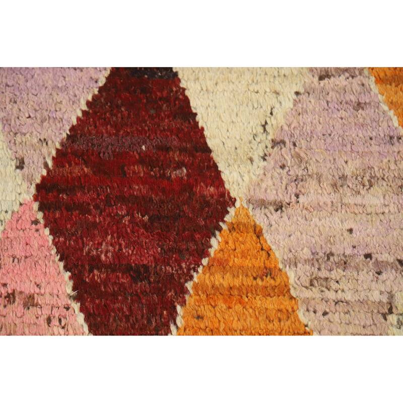 Trellis Moroccan Oriental Rug Hand-Knotted Bedroom Wool Carpet - 5'6" x 6'6"