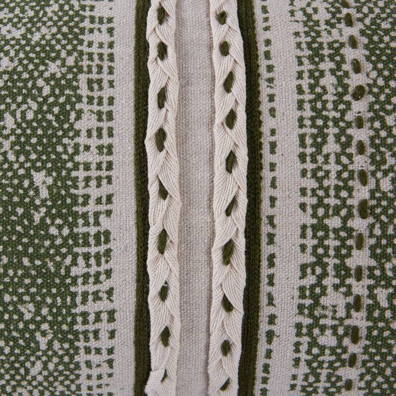 Rizzy Home Striped Textured Embroidered Throw Pillow