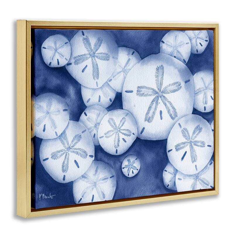 Stupell Watercolor Style Sand Dollars Framed Floater Canvas Wall Art Design By Paul Brent