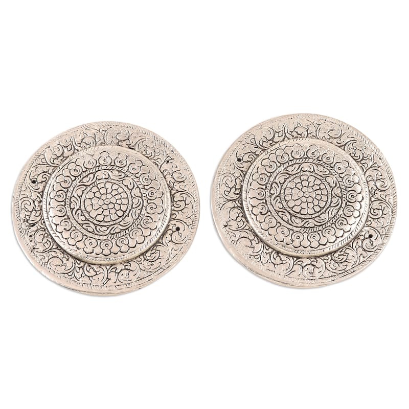 Novica Handmade Rewari Om Aluminum Incense Holders (Pair)