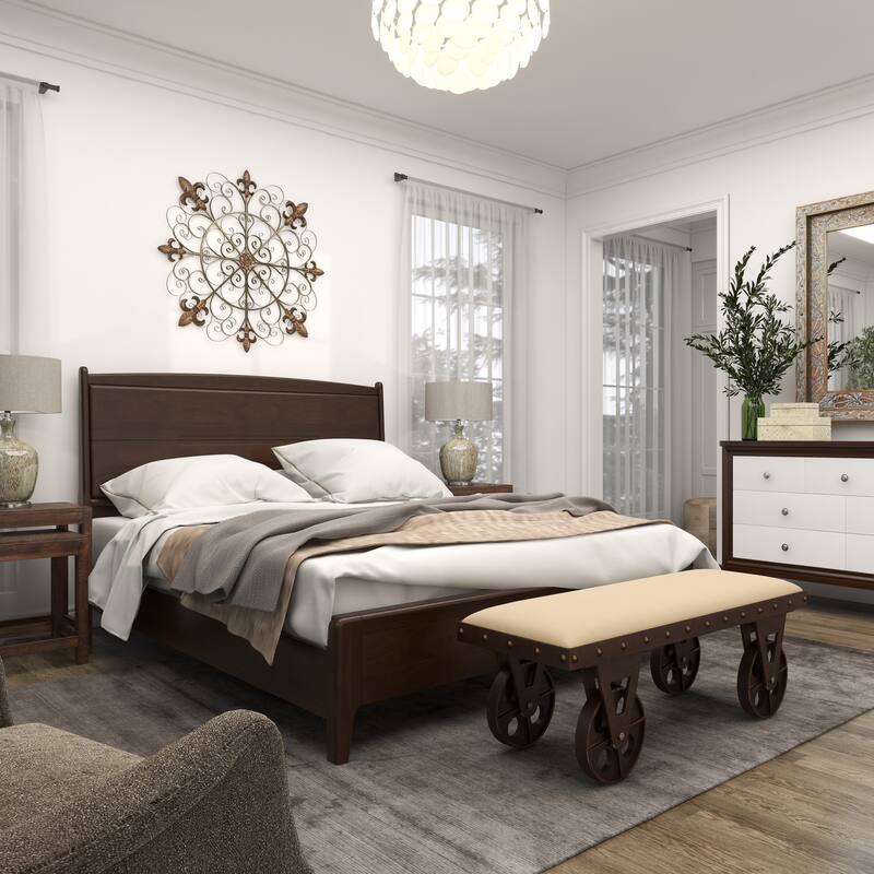 Brown Metal Medallion Fleur De Lis Home Wall Decor with Detailed Scrollwork