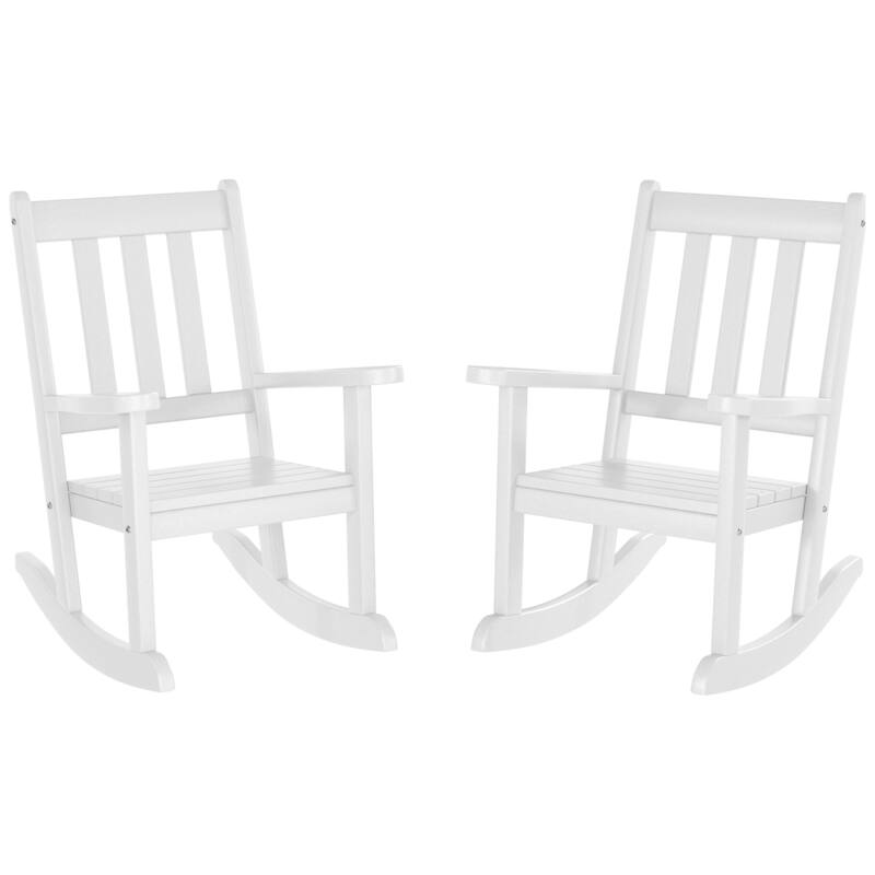Laguna Kids Outdoor Poly Rocking Chair (Set of 2) - White