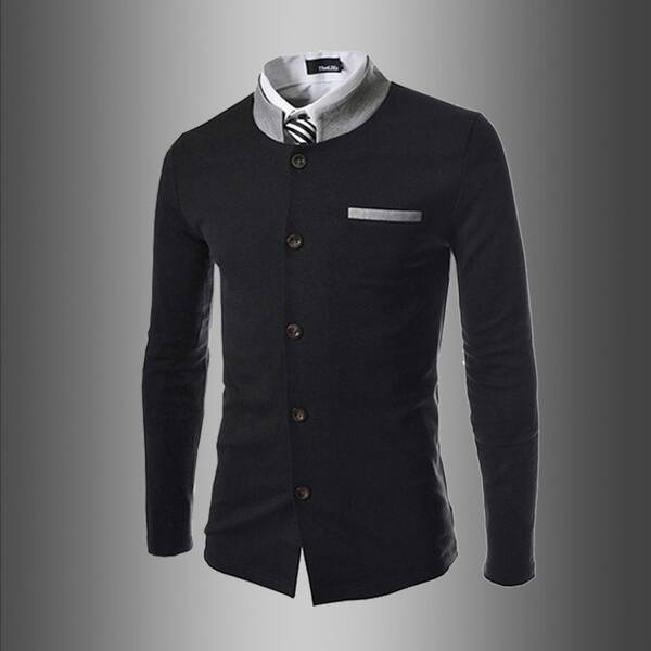 Shop Autumn And Winter Products Color Slim Collar Man Coat Small