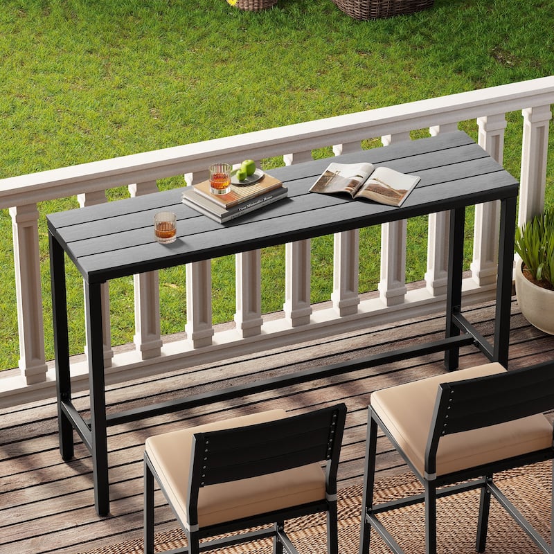 Crestlive Products Patio Outdoor Bar Table Rectangle Pub Table
