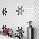 preview thumbnail 1 of 10, Merola Tile Metro Hex Glossy White with Black Snowflake 10-1/4" x 11-7/8" Porcelain Mosaic Tile
