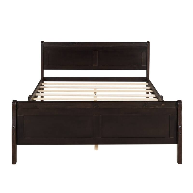 Harper & Bright Designs Wood Twin Sleigh Bed with Headboard and Footboard