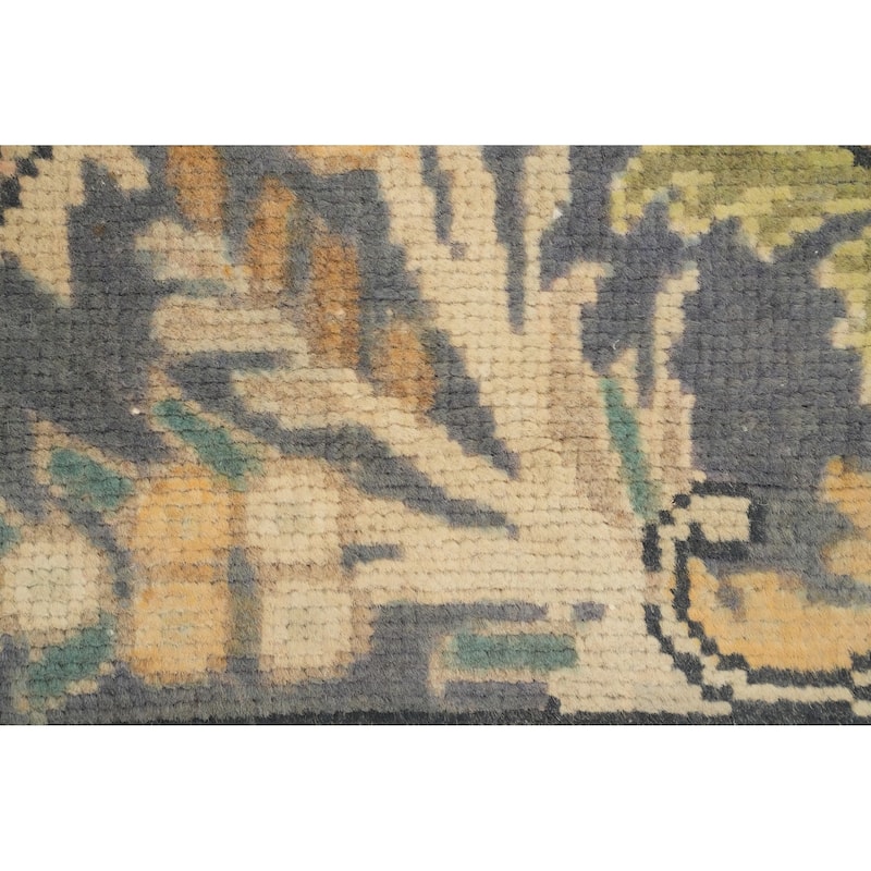 Hand Knotted Oriental 100% Wool Carpet Traditional Floral Oranges & Rust Tabriz Area Rug - 10' 3'' X 7' 0''